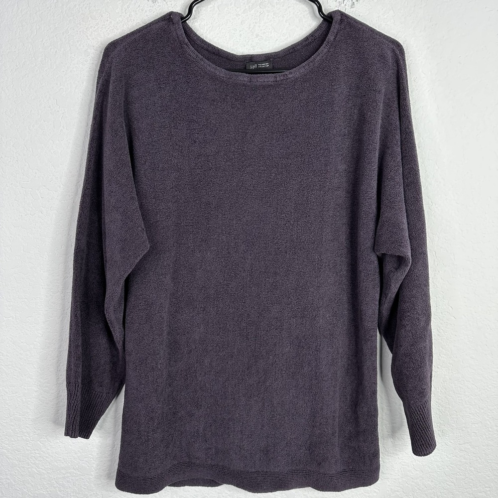 J.Jill Sweater M Purple Terry Cloth Casual Minimalist‎ Capsule Career Neutral